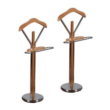 chevalet en bois et chrome lot de 2