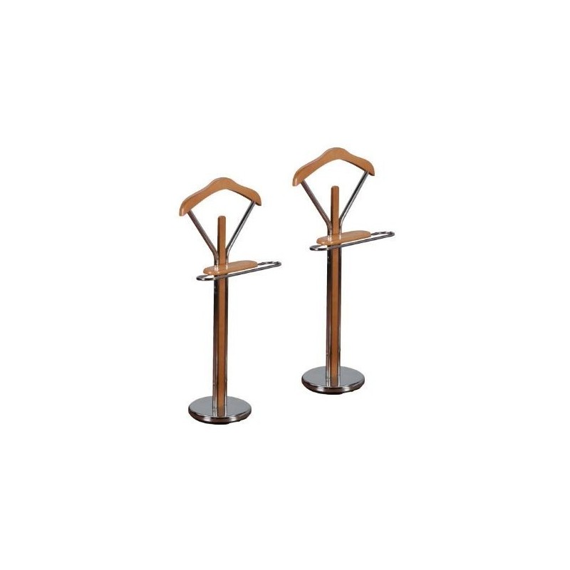 chevalet en bois et chrome lot de 2