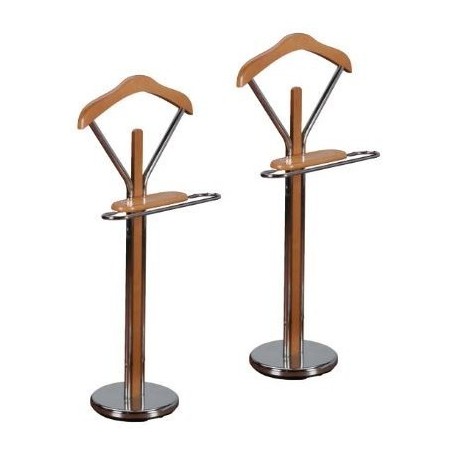 chevalet en bois et chrome lot de 2