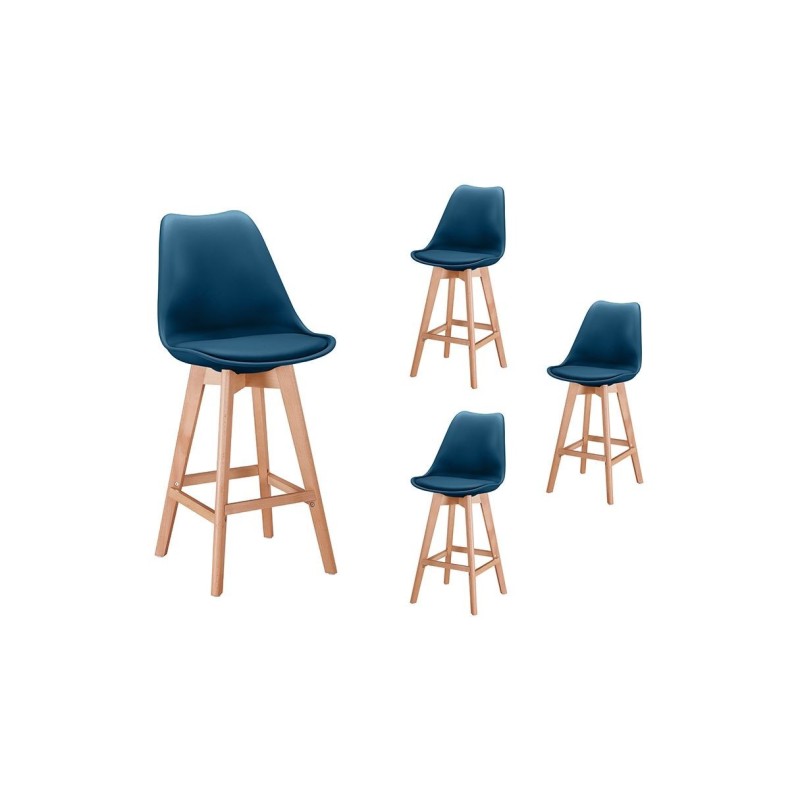 4 Tabourets hauts style scandinave