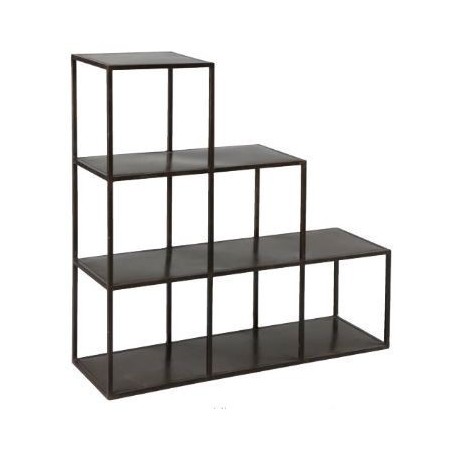 Etagere escalier en métal noir