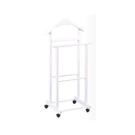 Chevalet double laqué blanc sur roulettes