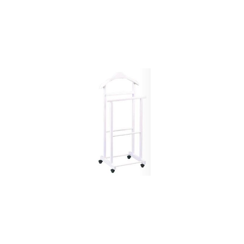 Chevalet double laqué blanc sur roulettes