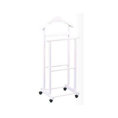 Chevalet double laqué blanc sur roulettes