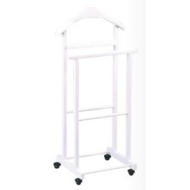 Chevalet double laqué blanc sur roulettes
