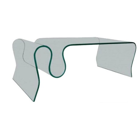 Table basse avec porte revues en verre securite