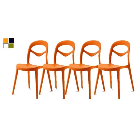 Chaise empilable de couleur orange