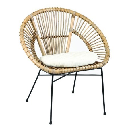 fauteuil en rotin style vintage