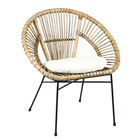 fauteuil en rotin style vintage