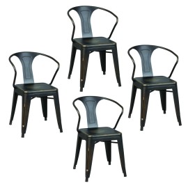 Lot de 4 chaises industrielle