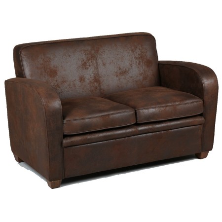 Canapé 2 places microfibre marron