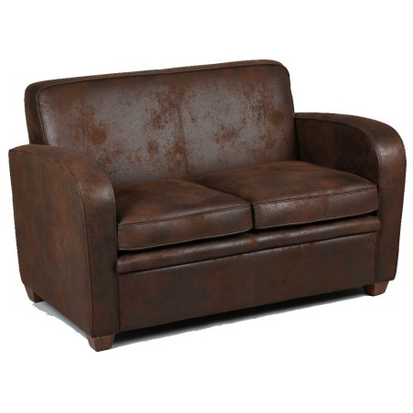 Canapé 2 places microfibre marron
