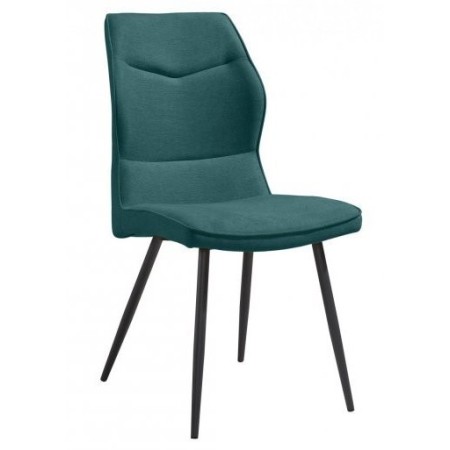 Chaise bleu azur pieds anthracite