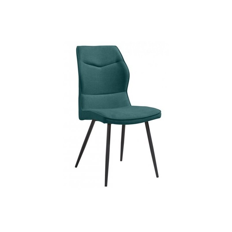 Chaise bleu azur pieds anthracite