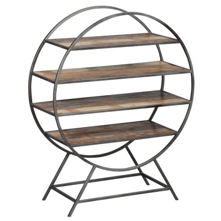 étagère acier bois ronde