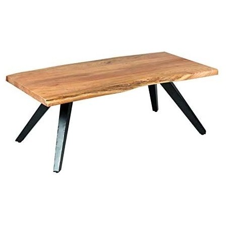 Table de salon pieds inclinés métal noir