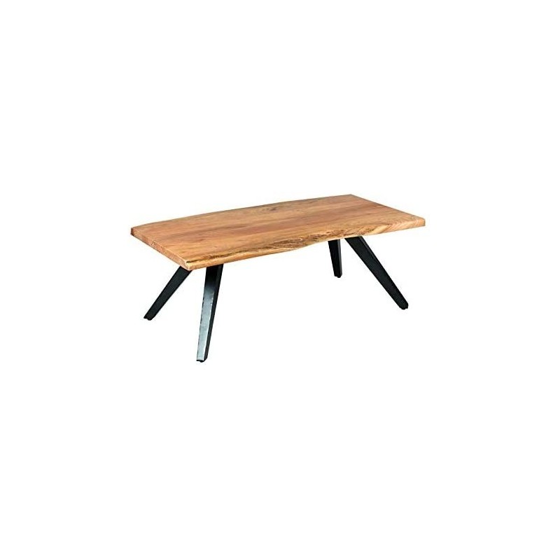 Table de salon pieds inclinés métal noir