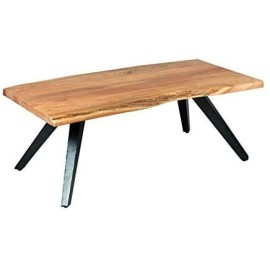 Table de salon pieds inclinés métal noir