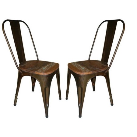 chaise industrielle métal bois