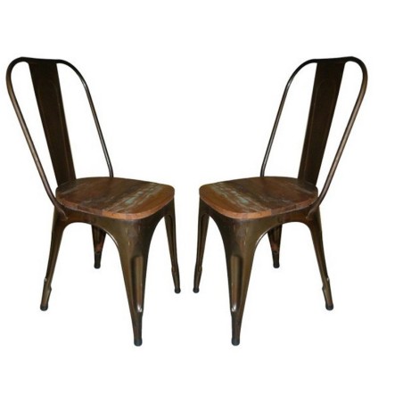 chaise industrielle métal bois