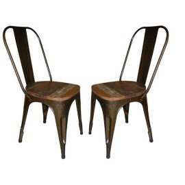 chaise industrielle métal bois