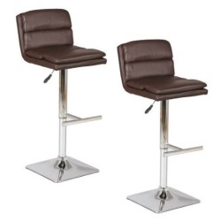 Tabouret haut pied et assise carrés chrome