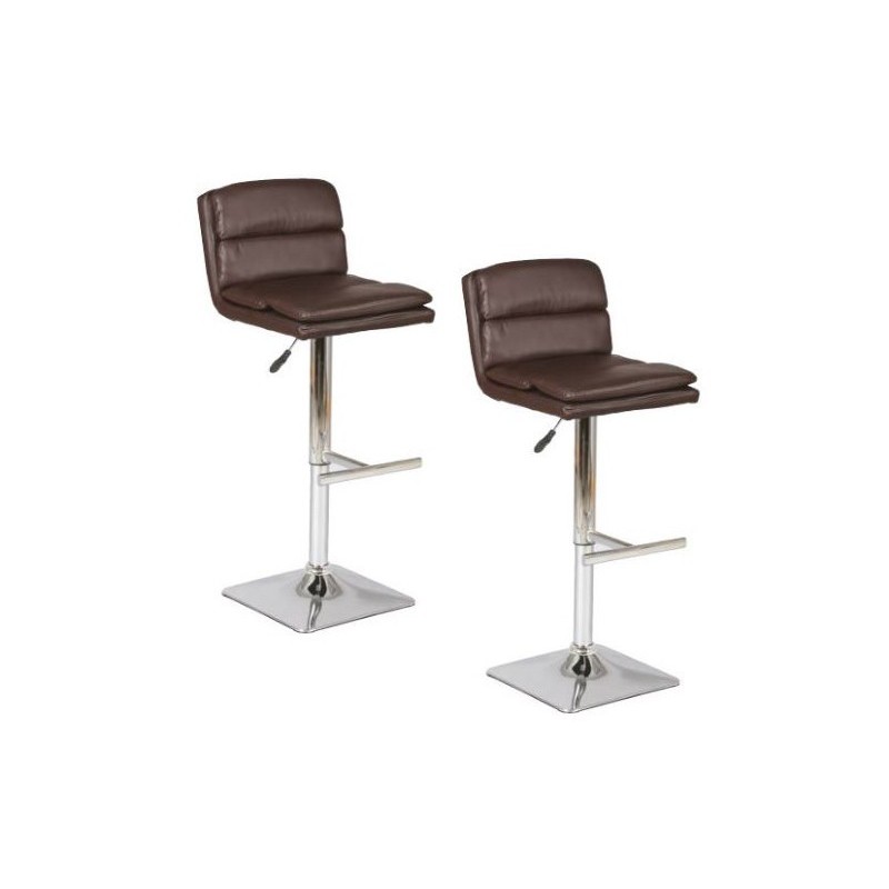 Tabouret haut pied et assise carrés chrome