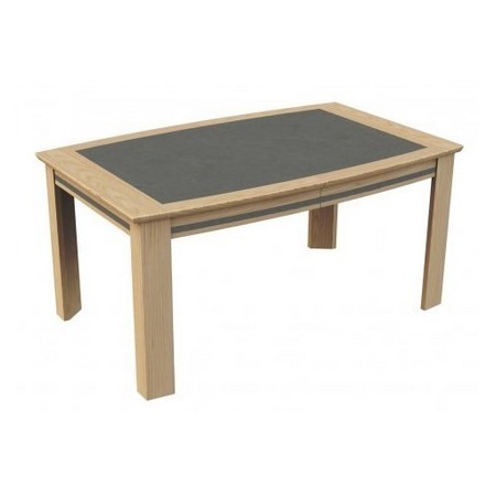 Table de salle à manger en chêne et véritable céramique grise