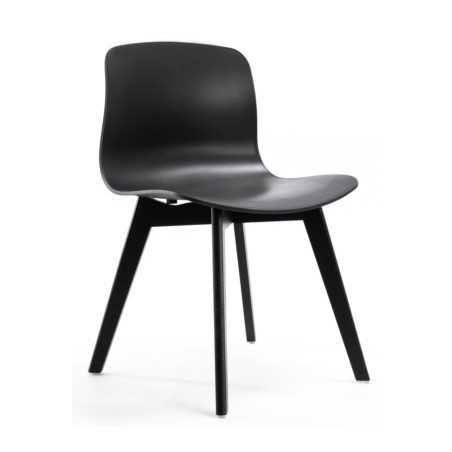 Chaises noires design - pieds bois