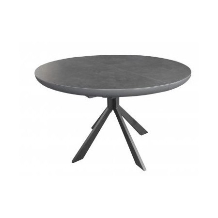 Table ronde ceramique - grise mouchetée