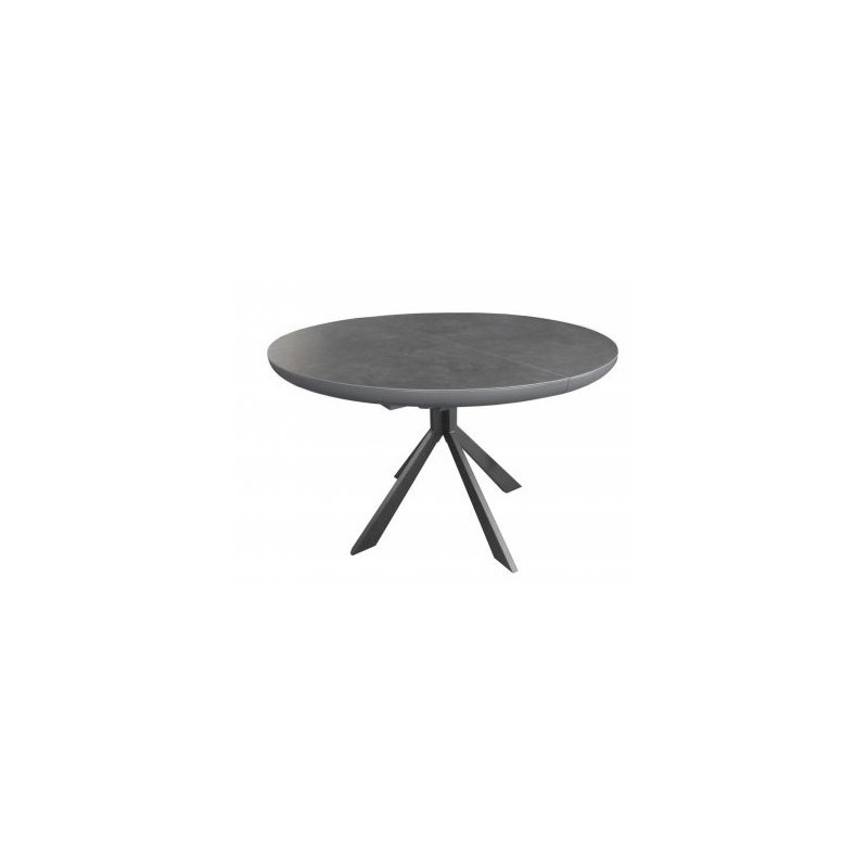 Table ronde ceramique - grise mouchetée