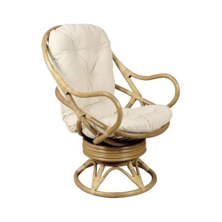 Fauteuil rotin pivotant