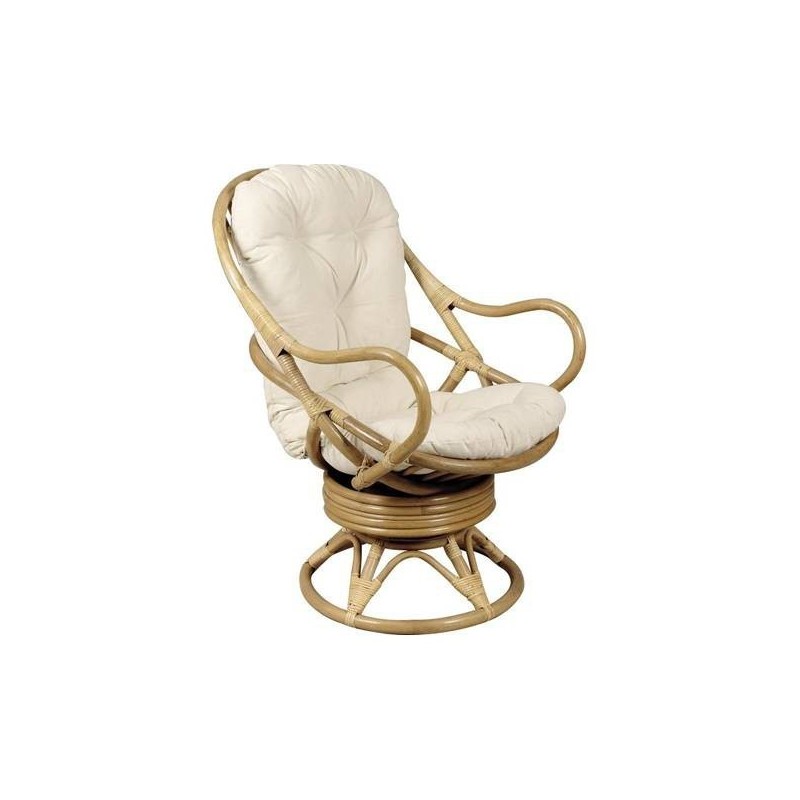 Fauteuil rotin pivotant