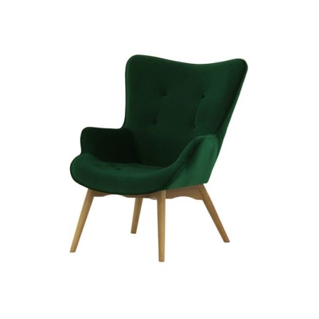 Fauteuil en velours vert foncé