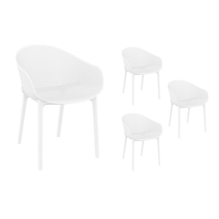 Chaises blanches interieur exterieur