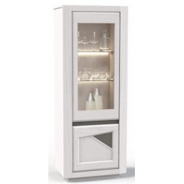 Meuble vitrine colonne - porte vitrée