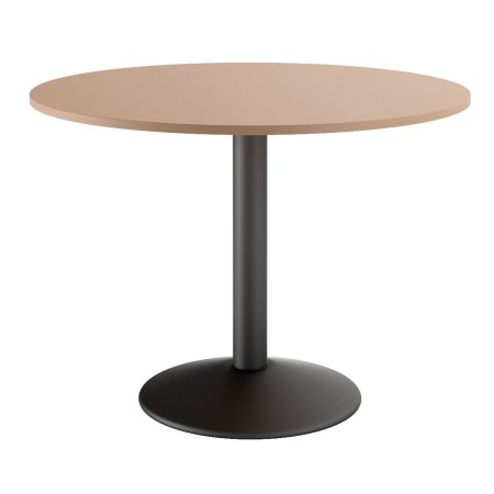 Table ronde pied central - noir