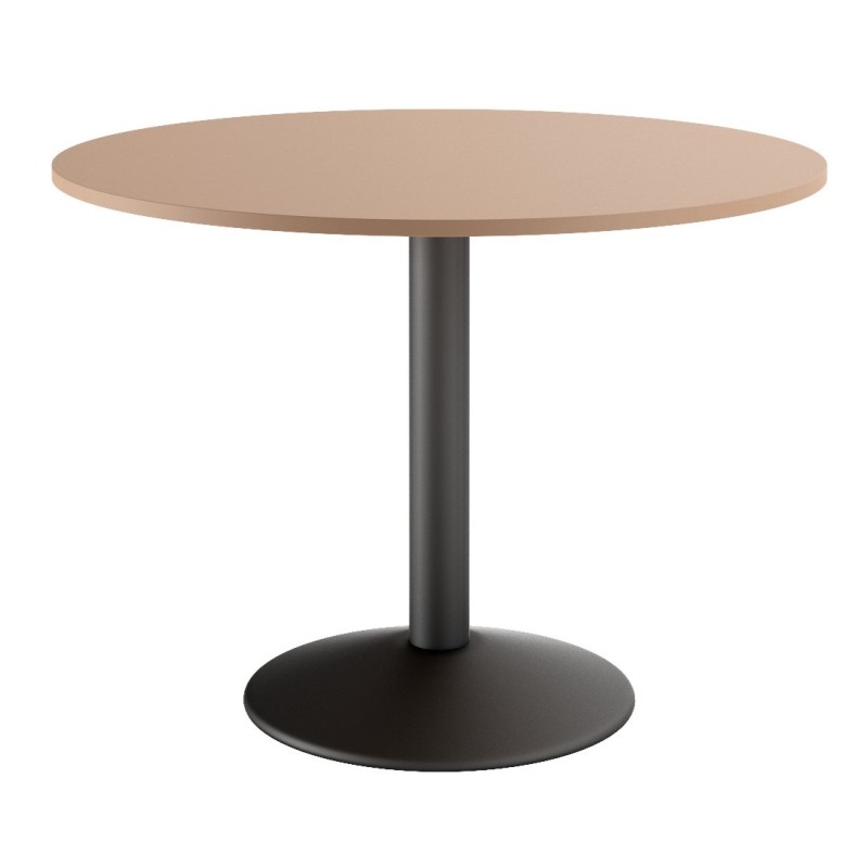Table ronde pied central - noir