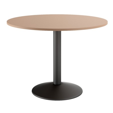 Table ronde pied central - noir
