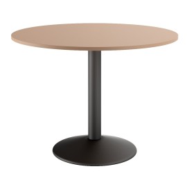 Table ronde pied central - noir
