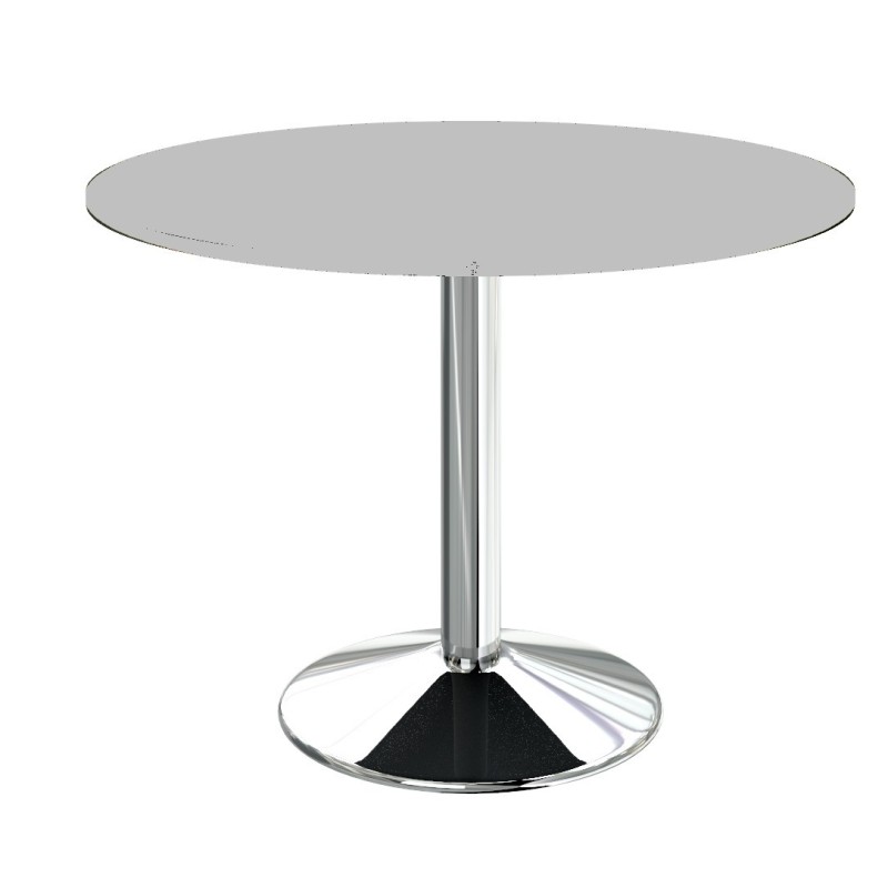 Table grise de cuisine ronde