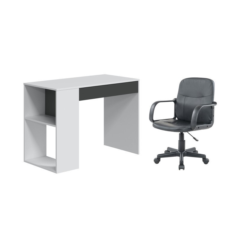 Bureau avec fauteuil sur roulettes