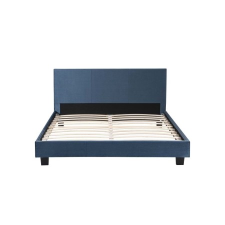 Lit  velours bleu en 140