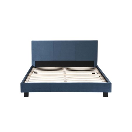 Lit  velours bleu en 140