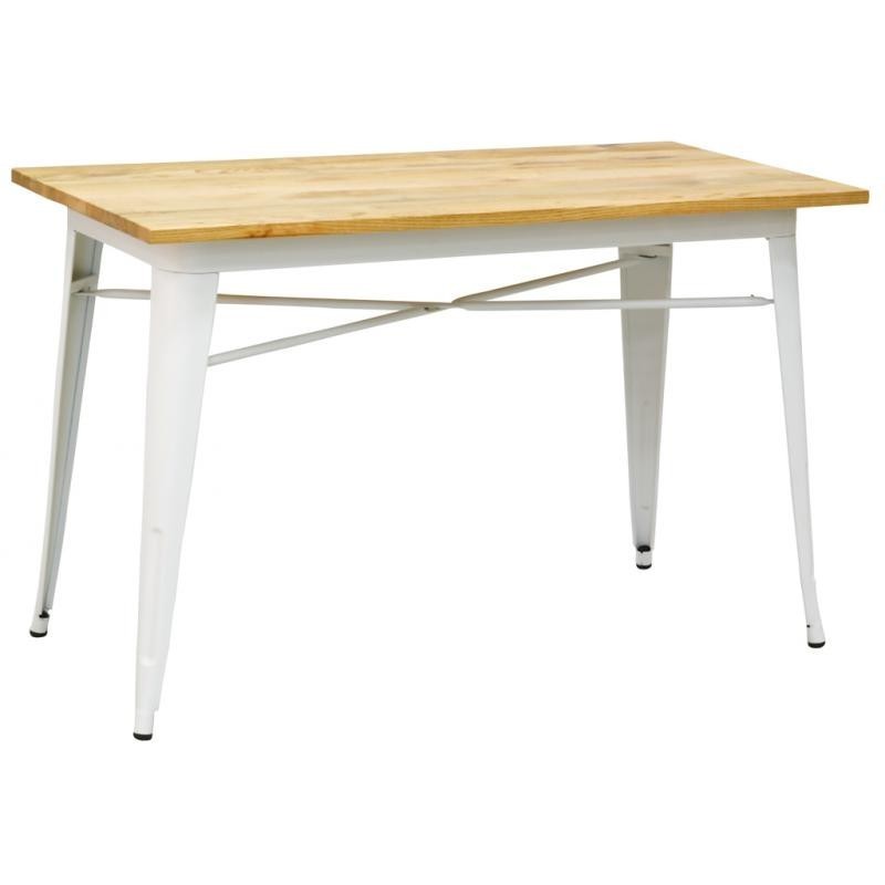 Table bois métal industriel - chaises