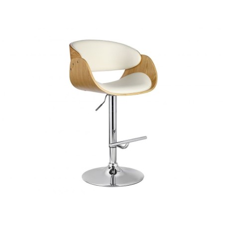Tabouret haut bois tissu promo