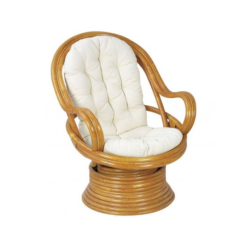 Fauteuil rotin pivotant inclinable