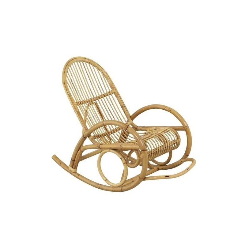Rocking chair en rotin naturel