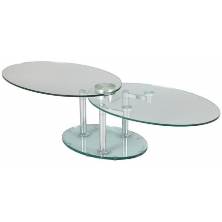 Table basse en verre ovale