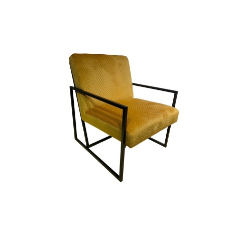 Fauteuils vintage velours jaune